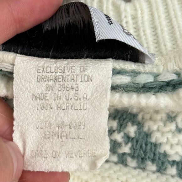 Vintage Coquette cottagecore striped knit chunky sweater - Picture 3 of 5